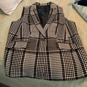 Talbots black and white blazer